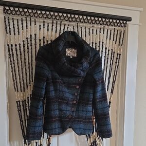 Retro Pink Martini Jacket with Cowl Neck